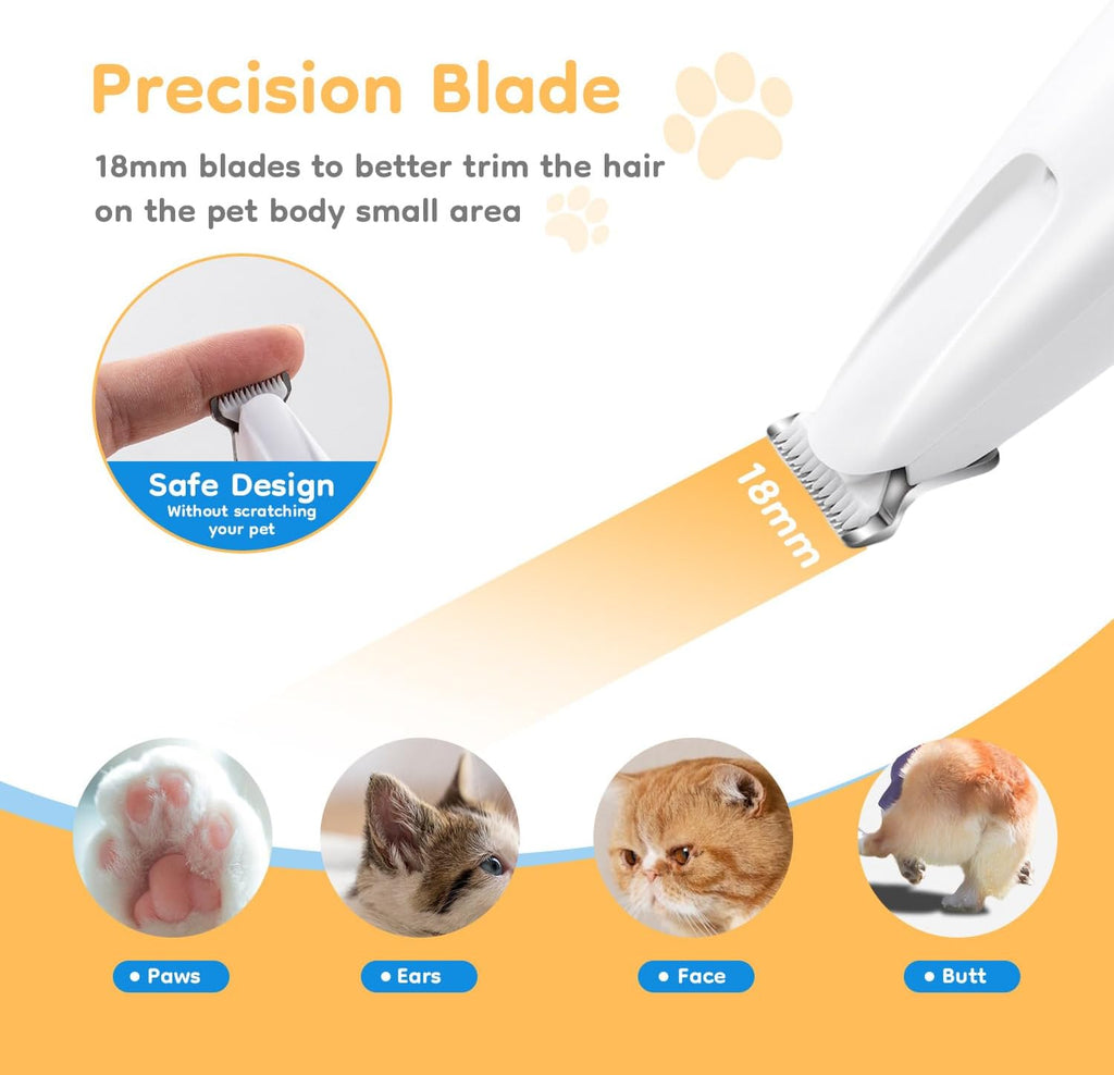 Multifunctional Waterproof Pet Micro Precision Trimmer - Rechargeable Shaver with LED Light for Paws, Eyes, Ears, Face, and Buttocks for Small Dogs and Cats, 50dB Quiet Operation