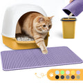 Easy-Clean Cat Litter Mat - 23.2 x 14.6 Dual-Layer, Urine-Proof in Purple