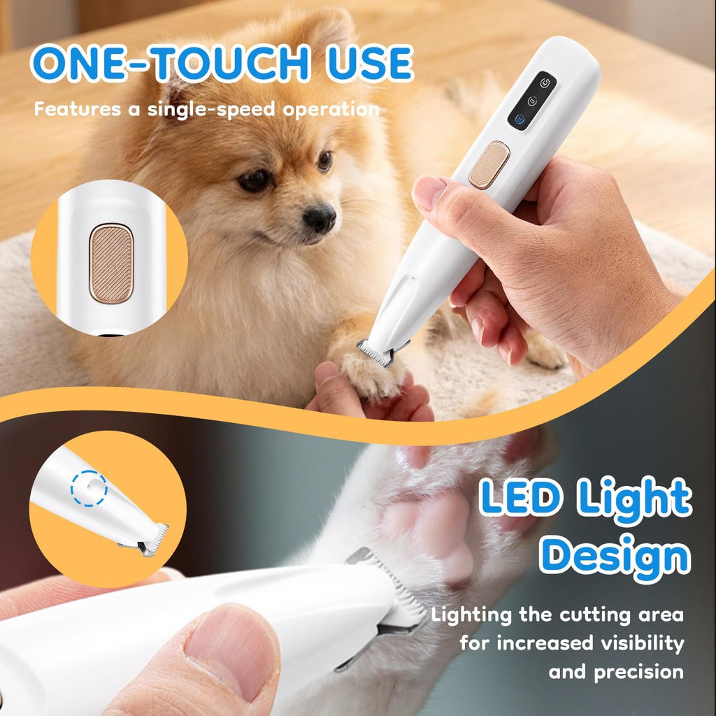 Multifunctional Waterproof Pet Micro Precision Trimmer - Rechargeable Shaver with LED Light for Paws, Eyes, Ears, Face, and Buttocks for Small Dogs and Cats, 50dB Quiet Operation