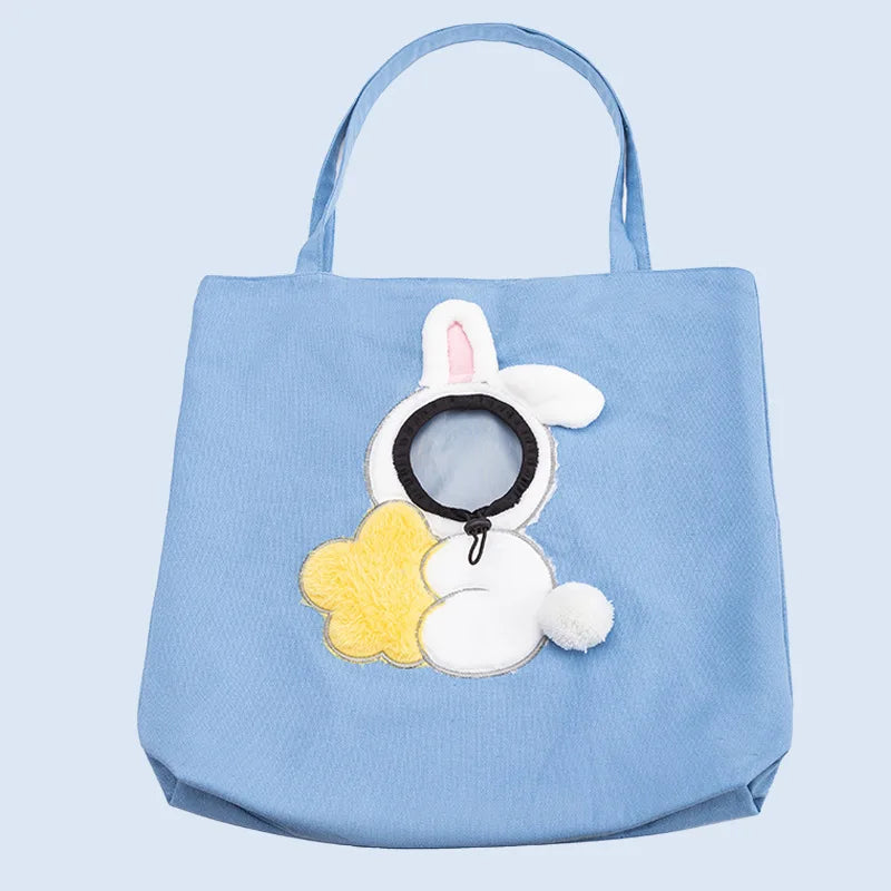 Bee-Shaped Canvas Shoulder Carrier for Small Pets - Stylish and Portable Cat Tote Bag