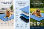 Premium Self-Cooling Pet Mat | Thermal-Regulating Relief Bed for Dogs & Cats