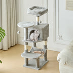 Cat Tree Tall Multi-Cat Climbing Tower for Pet Furniture Natural Sisal Scratching Posts Stable Pet House for Indoor Cat