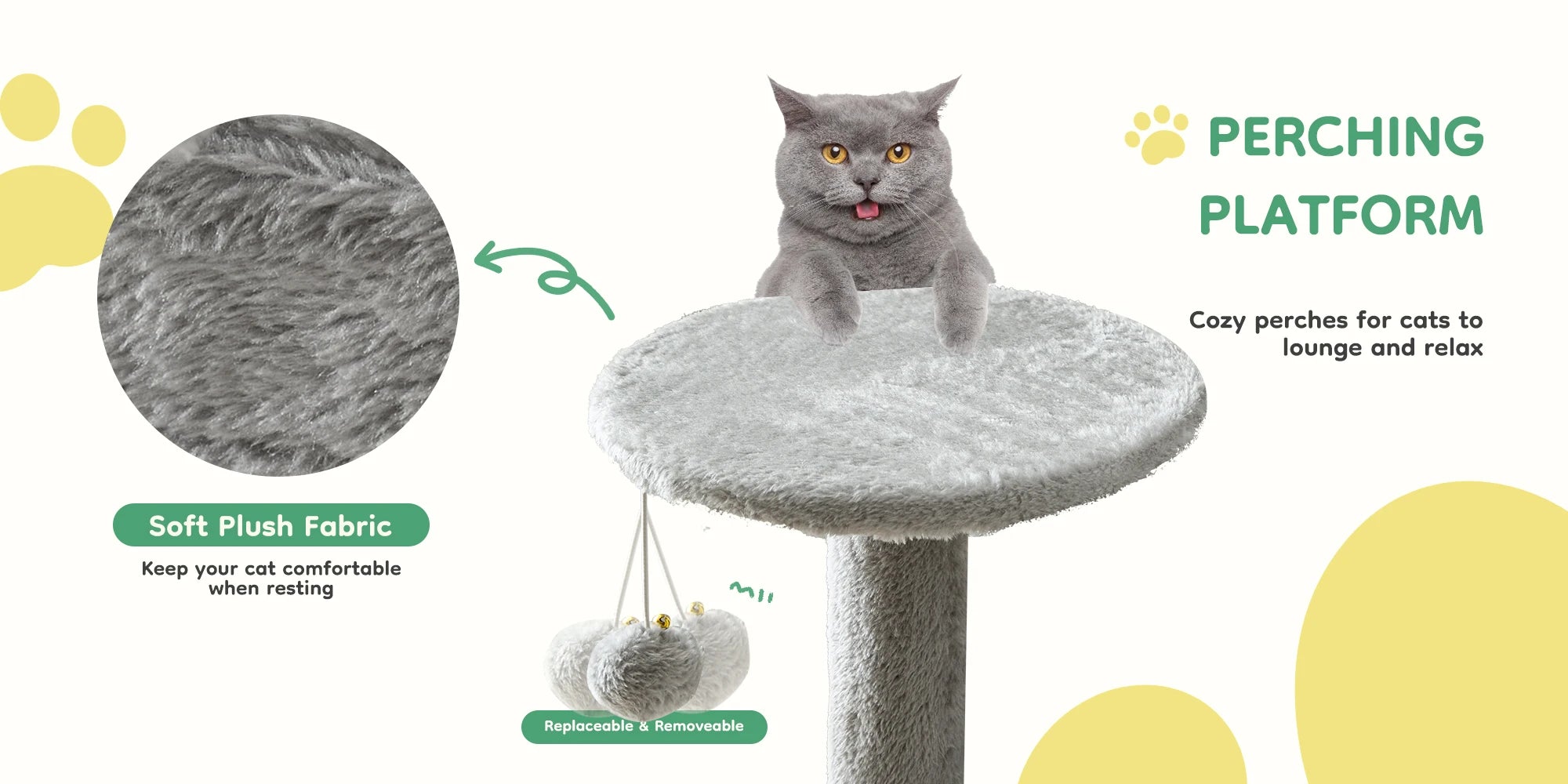 Cat Tree Tall Multi-Cat Climbing Tower for Pet Furniture Natural Sisal Scratching Posts Stable Pet House for Indoor Cat