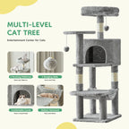 Cat Tree Tall Multi-Cat Climbing Tower for Pet Furniture Natural Sisal Scratching Posts Stable Pet House for Indoor Cat