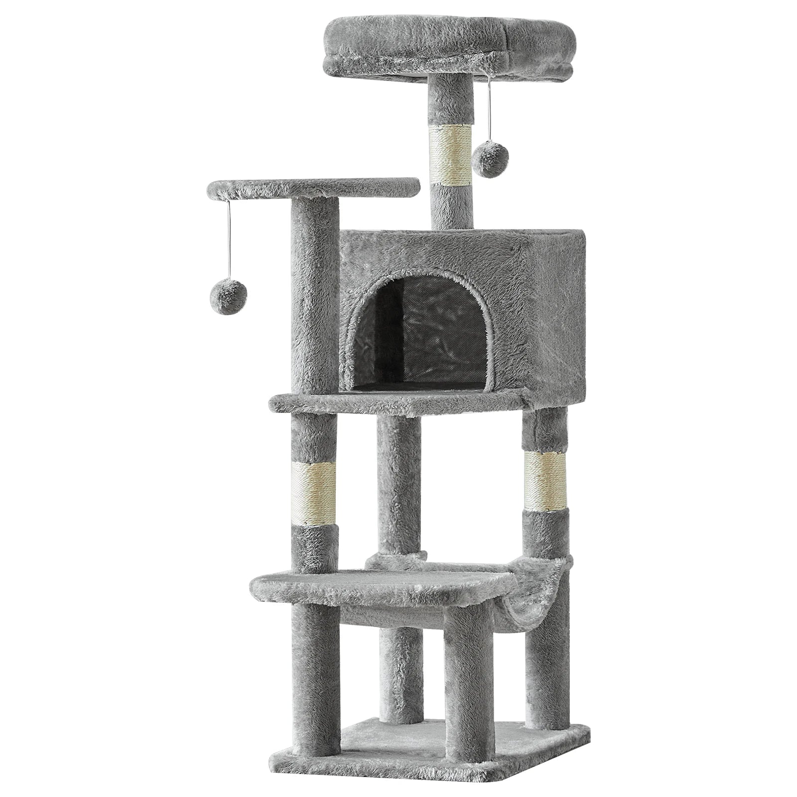 Cat Tree Tall Multi-Cat Climbing Tower for Pet Furniture Natural Sisal Scratching Posts Stable Pet House for Indoor Cat