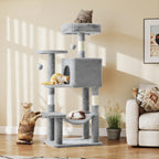 Cat Tree Tall Multi-Cat Climbing Tower for Pet Furniture Natural Sisal Scratching Posts Stable Pet House for Indoor Cat