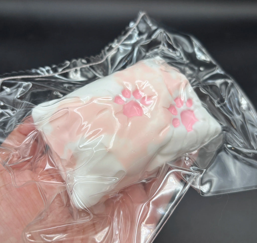 Frozen Butter Textured Strawberry Pillow Cat Paw Taba Squishy Toy