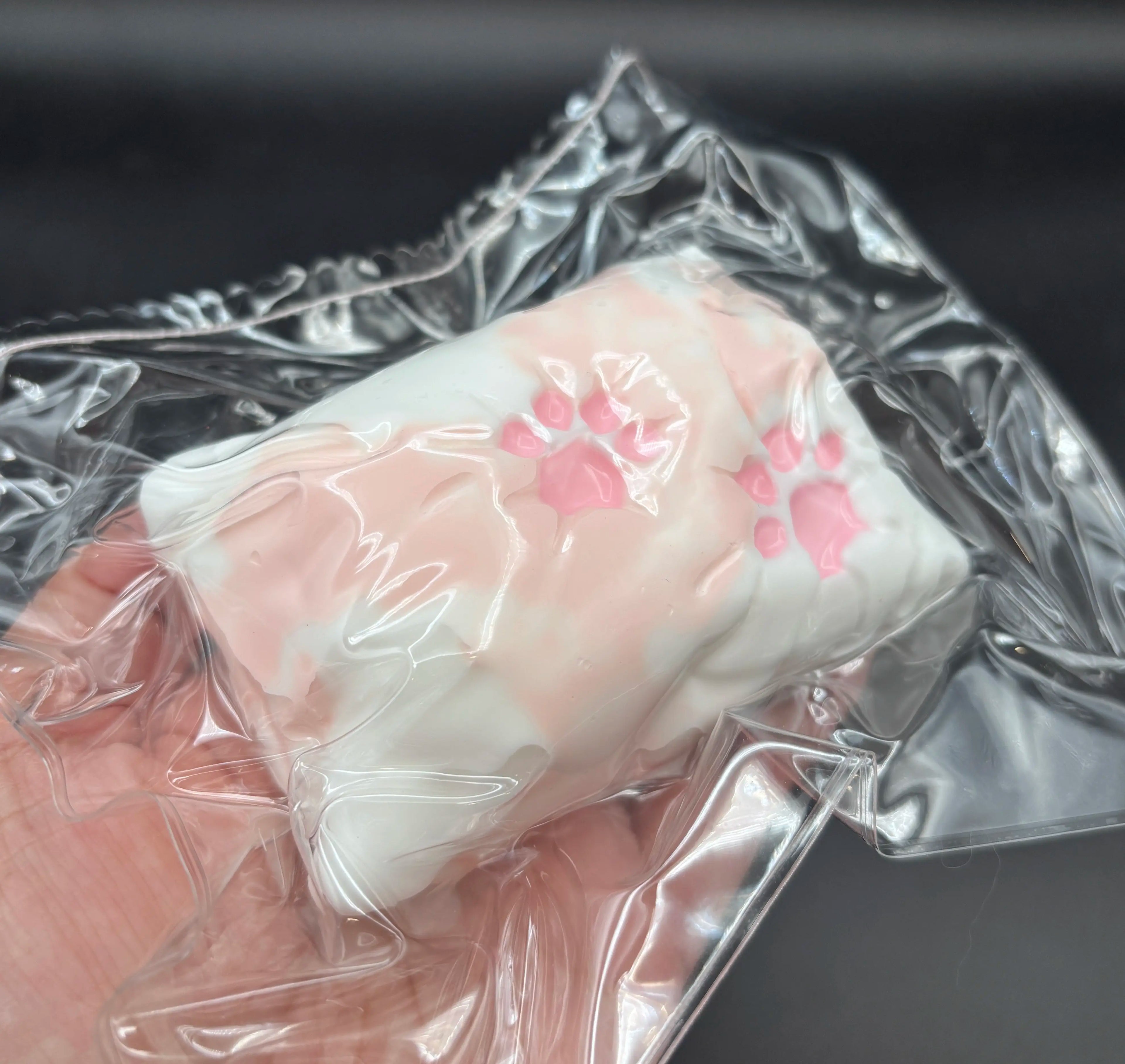 Frozen Butter Textured Strawberry Pillow Cat Paw Taba Squishy Toy