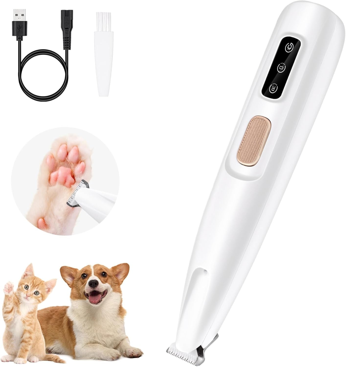 Multifunctional Waterproof Pet Micro Precision Trimmer - Rechargeable Shaver with LED Light for Paws, Eyes, Ears, Face, and Buttocks for Small Dogs and Cats, 50dB Quiet Operation